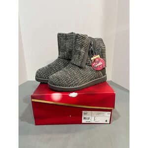 Khol's So Knit Boots Womens 6 Grey Zip PENCIL Sweater Ankle Boots Brand New